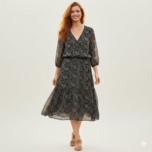 Scotch & Soda x Wanderlust Monochrome Floral Dress – Size 3 (Large)